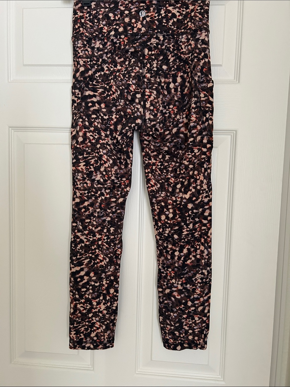 lululemon athletica Black and Blush Speckled Print Leggings